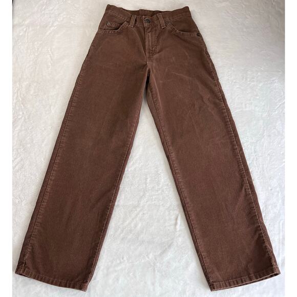 Levi's Vintage Boys Kids Brown Corduroy Pants size 10 Regular 1997 24X27 USA - Picture 3 of 9